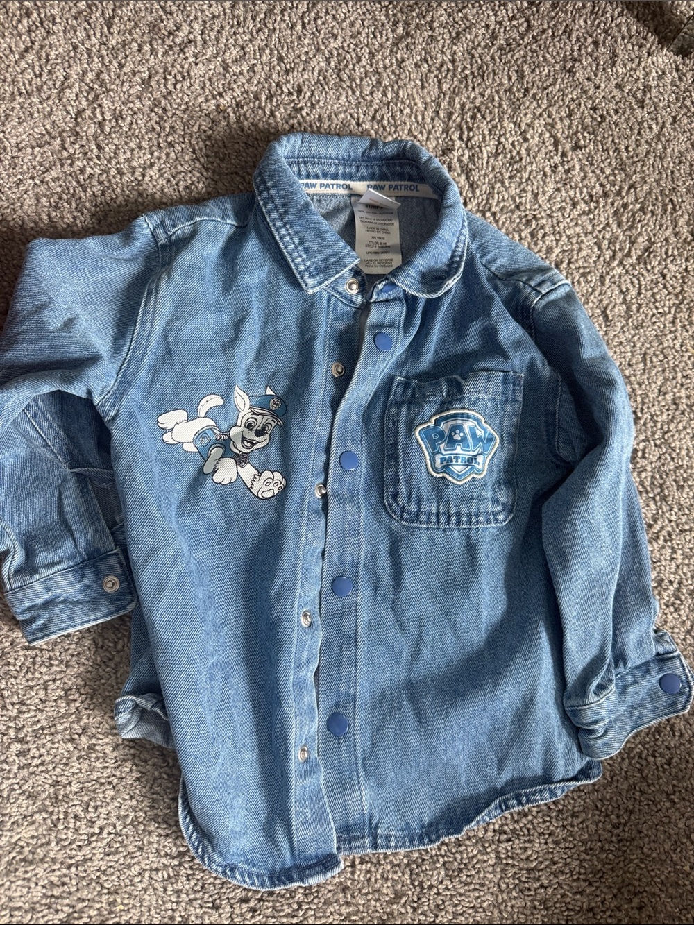 Paw Patrol Light Blue Denim Jacket with Chase Patch